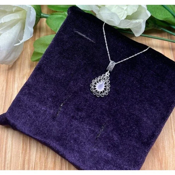 925 Sterling Silver Turkish Filigree Wedding Jewelry Set for Women, HandmadeGift - Picture 9 of 10